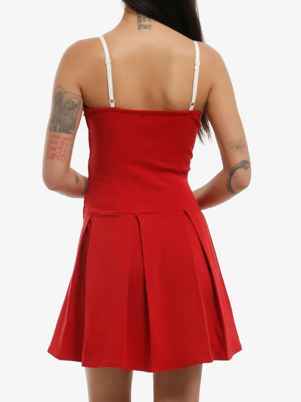 Sweet Society Red Lace-Trim Spaghetti Strap Mini Dress - Image 3
