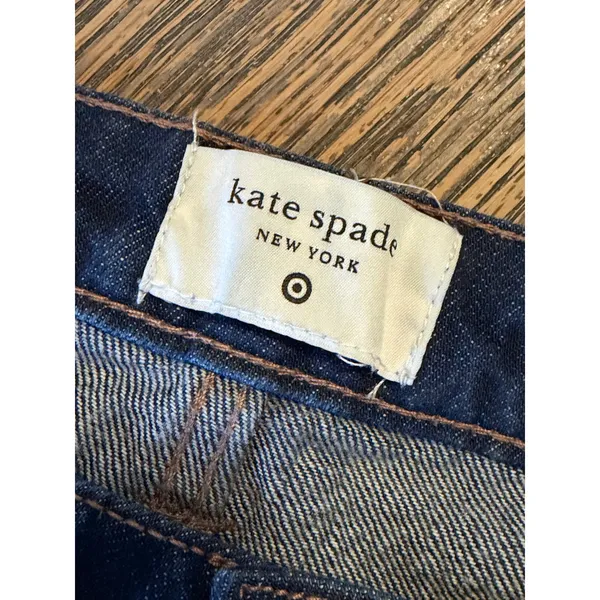 Kate Spade New‎ York Target 4 Dark Wash Wide Leg Cuffed Jeans 100% - Image 3