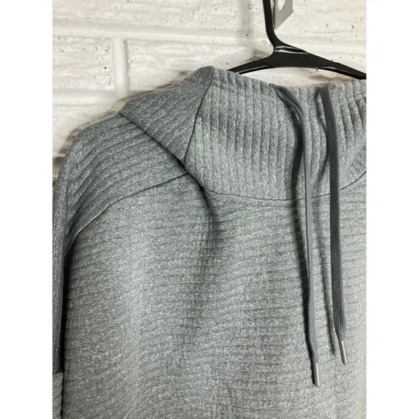 Nike Dri-FIT‎ Hoodie Womens Large Gray Excellent Textured Swoosh Pullover - Image 2