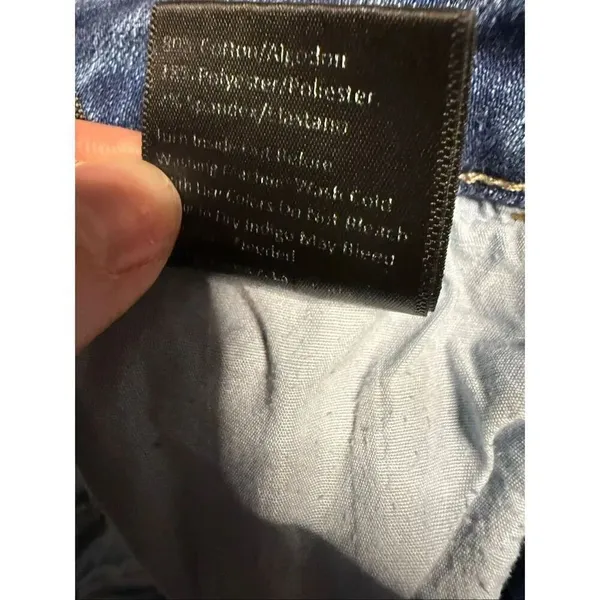 Risen Jeans Dark Wash Distressed Wide Leg Raw Hem 9/29 #776 - Image 12
