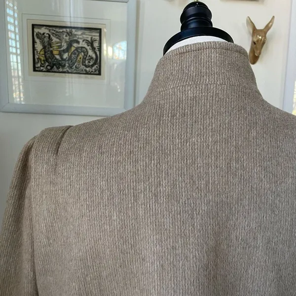 Vintage 80s Karen Peters Beige Wool Cashmere Peacoat USA L - Image 7
