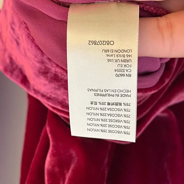 NEW Anthropologie Women's Size XS Melody Velvet‎ Tunic Dress Raspberry Pink Red - Image 10