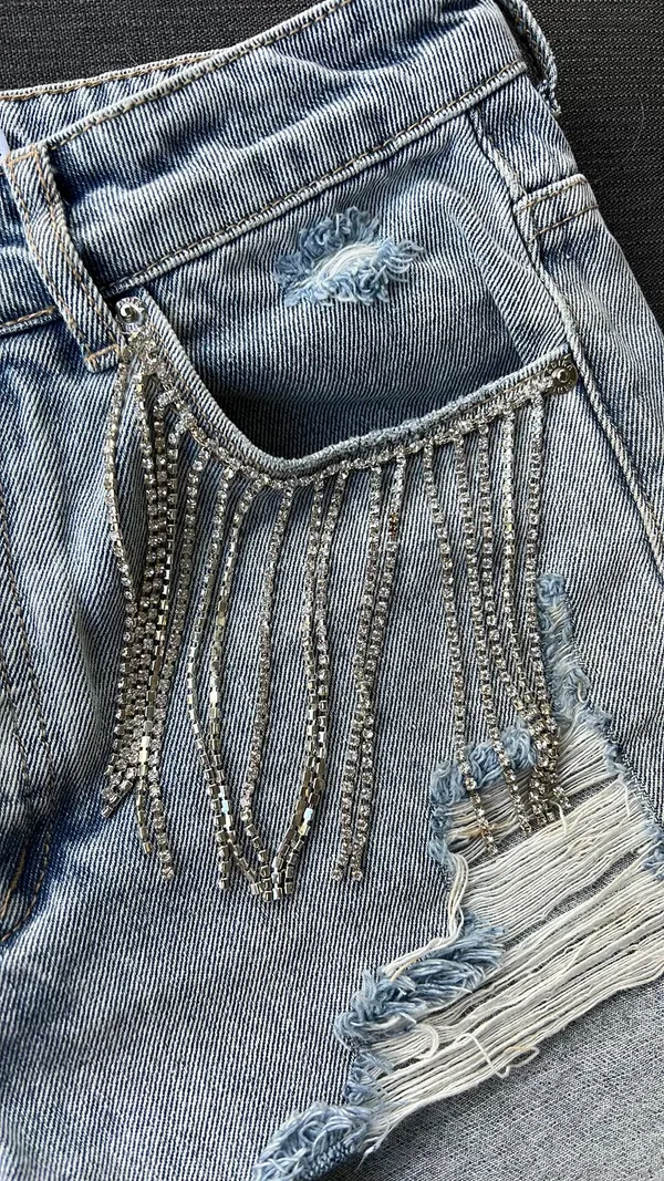 Adika Rhinestone Shorts - Image 3
