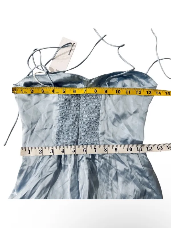 Reformation Elegant Blue silk Dress NEW - Image 8