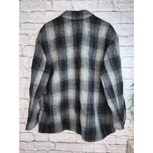 NWT Madewell Oversized Dorset Blazer Jacket Buffalo Check Plaid Boiled Wool XL - Image 9