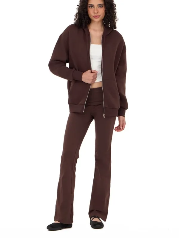 Forever 21 Sequin Star Brown Hooded Jacket and Pants Set - Image 6