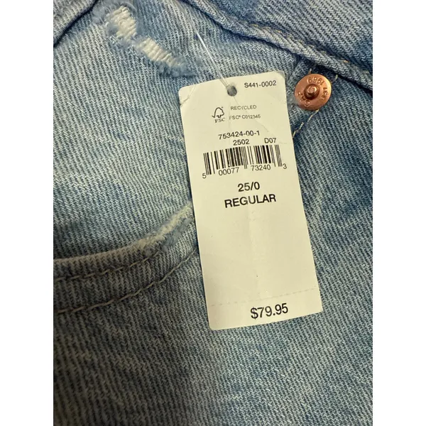 NEW Gap Cheeky Straight High Rise Blue Distressed Cropped Denim Jeans Size 25 - Image 5