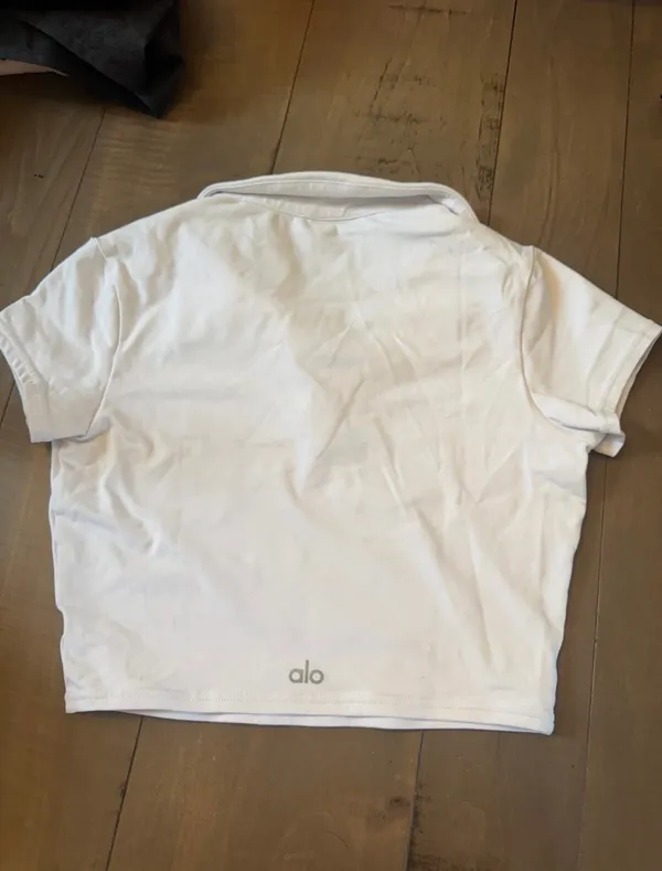 Alo estimated size XS Cropped Polo Top White - Image 2