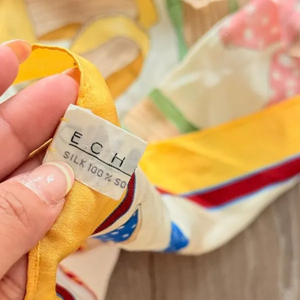 ECHO Vintage 100% Silk Made in Japan Scarf Summer Italian European‎ - Image 3