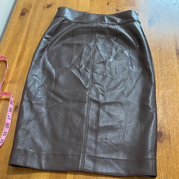 Babaton Brown Vegan Leather Pencil Skirt - Image 7