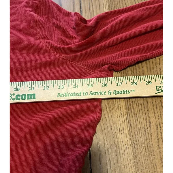 Lauren Ralph Lauren Active Sweater Women Size Measured Red Embroidred‎ 1/4 Zip - Image 5