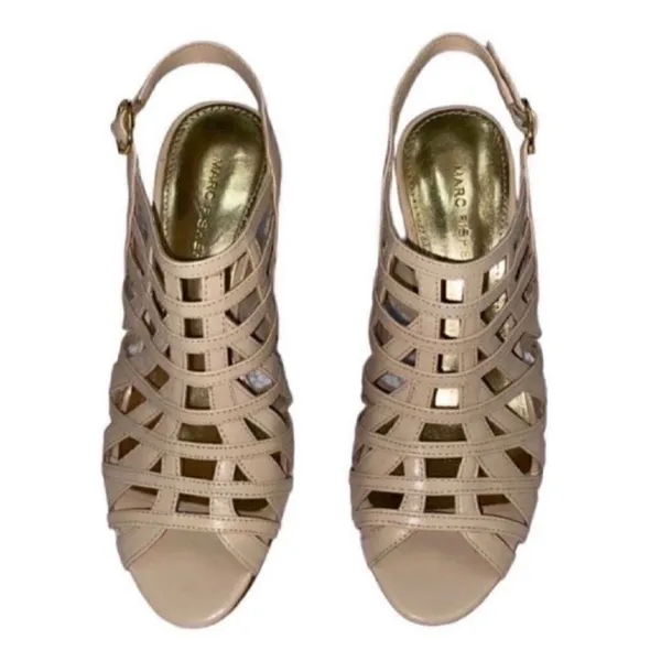 Marc Fisher Cream Leather Sandals (7.5M) - Image 9