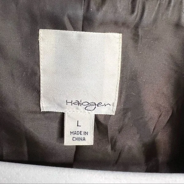 Halogen Herringbone Wool Blend Cape Coat Womens L Brown Plaid Academia Poncho - Image 8