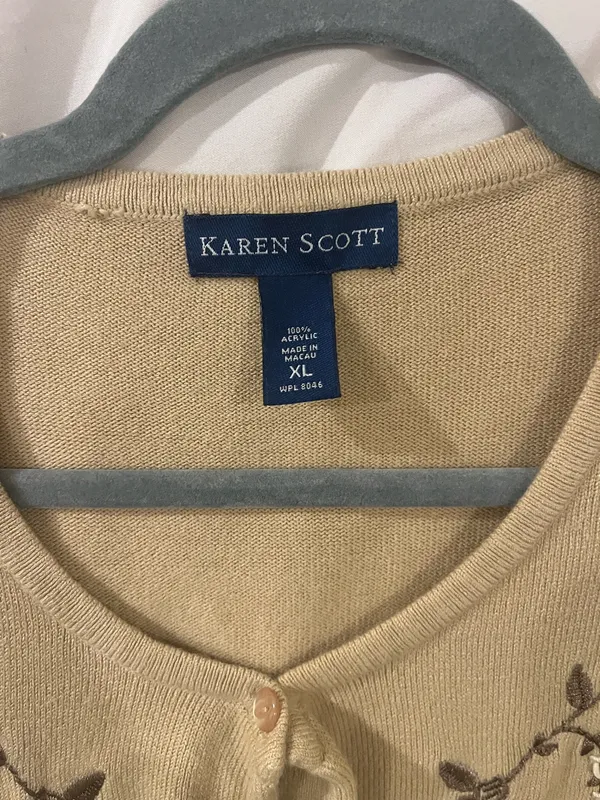 Karen Scott Embroidered Cardigan XL - Image 2