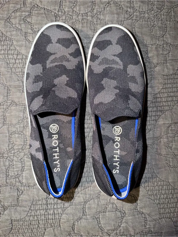 Rothy’s The Original Slip On Sneaker-Black Grey Camo Women’s Size-9.5 - Image 3