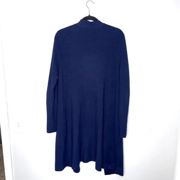 Eileen Fisher Cardigan Womens Medium Blue‎ Excellent Wool Blend Longline Duster - Image 4