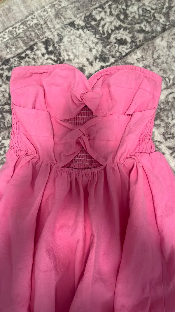pink strapless dress Size XS - Image 4