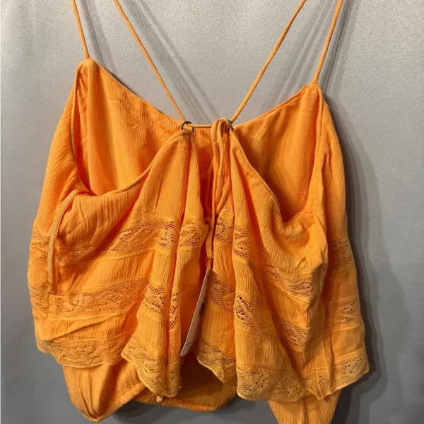 NWT Free People “Home Again” Cami size Large color Orange - Image 9