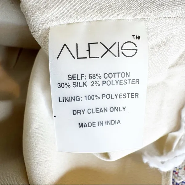Alexis Vichy Silk Blend Fringe Mini Skirt Neutral Stripe Resort Vacation Size S - Image 11
