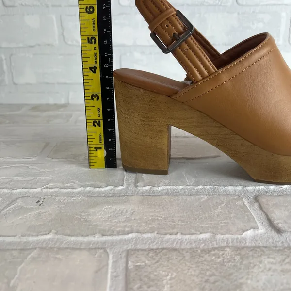 Universal‎ Thread Watson Clogs Womens 7.5 Brown Faux Leather Slingback Platform - Image 11