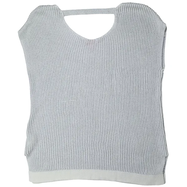 Lilly Pulitzer Silver Gilly Metallic Knit Dolman Sweater Top‎ Open Back 24423 M - Image 2