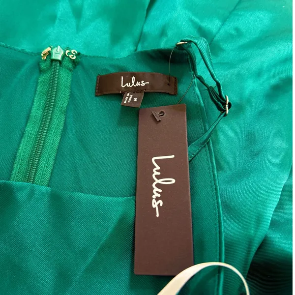 Lulus Broadway Show Emerald Green High-Low Gown size Small NWT - Image 6