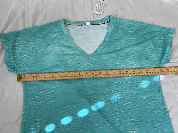 V-Neck Ombre Beach Maxi Cover-Up in Turquoise and Peach - Image 6