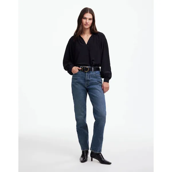 Madewell The 90s Straight‎ Crop Jeans - Concho Wash - Image 2