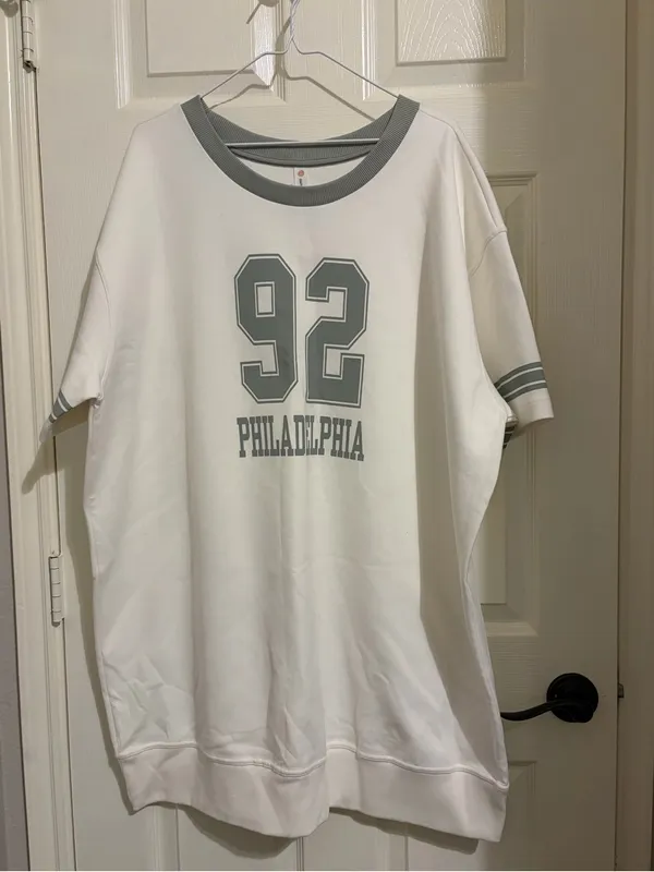 Daily practice by Anthropologie White '92 Philadelphia sporty Tee dress 1X NWT - Image 4