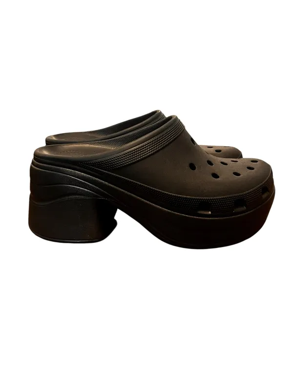 Crocs Black Siren Platform Clogs Chunky Heel Women’s Size 13‎ Goth Y2K - Image 3