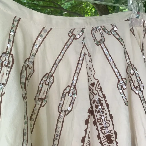 Long Full Boho Skirt with Sequins S - Image 3