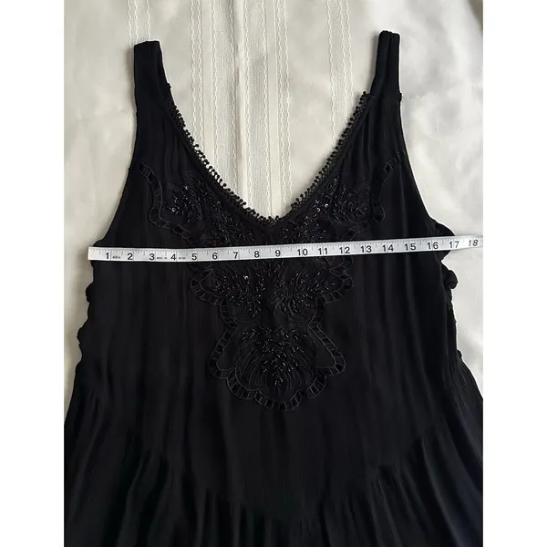 Intimately Free People DelphineEmbellished Slip Dress FlowySequin Black XS NWT - Image 9