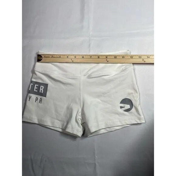 Greater‎ Than My PR Workout Performance Stretch Shorts Cream 23" Waist - Image 2
