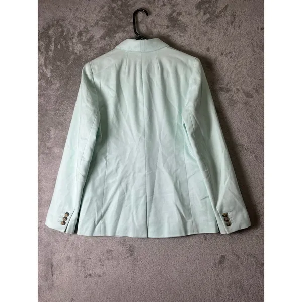 J.Crew Parke Blazer Mint Green Linen Blend Single Button Coastal Preppy Womens 4 - Image 3
