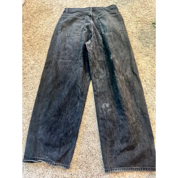 Uniqlo U Pleated Wide-Leg Jeans Black High Rise Denim 221-471631 Size 29 - Image 6