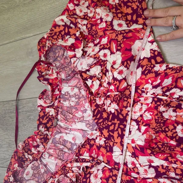 Free People Sweet‎ Memories blouse fruit punch combo boho floral ruffle size s - Image 12