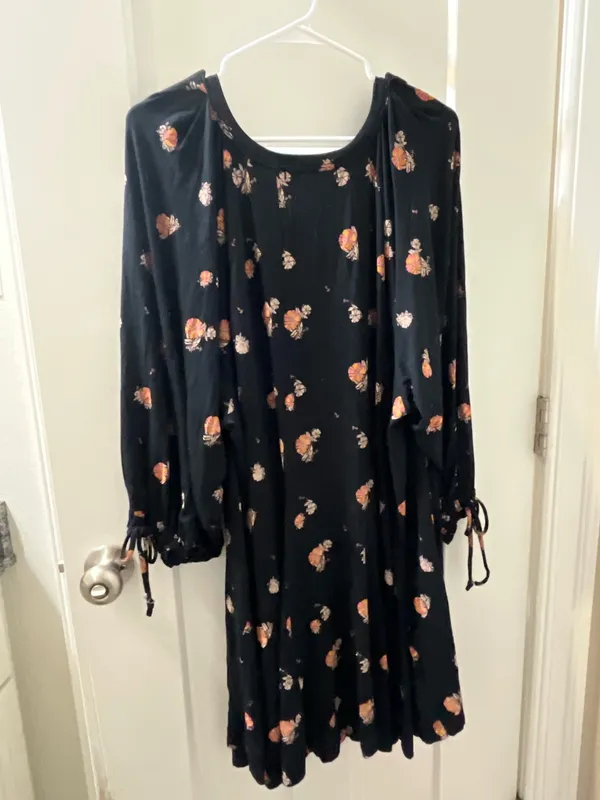Free People Dress Floral Mini Black - Image 3