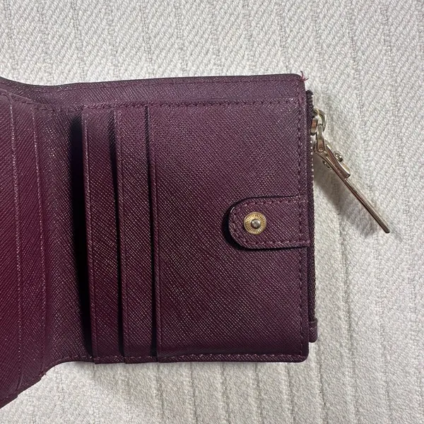 Kate Spade New York Purple Zip Around Wallet Small Card Holder - Image 13