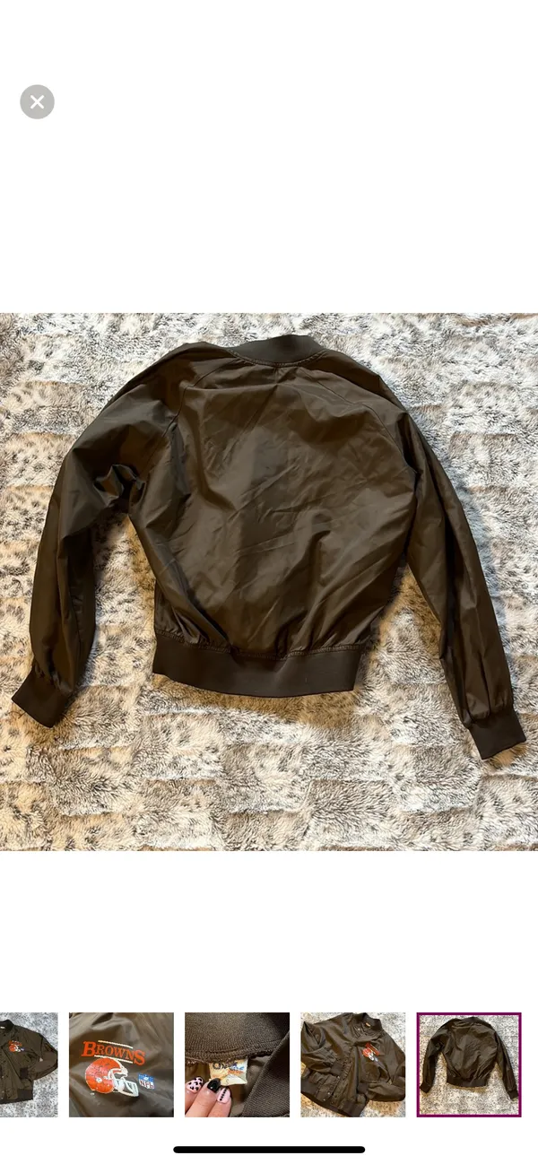 National Football League Vintage 80s Cleveland Browns Football lightweight sports jacket. - Image 4