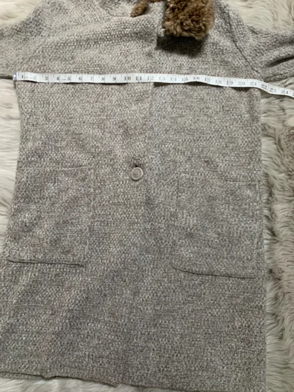 Zara Knit Long Knit Marled Faux Fur Coat/ cardigan Small - Image 5