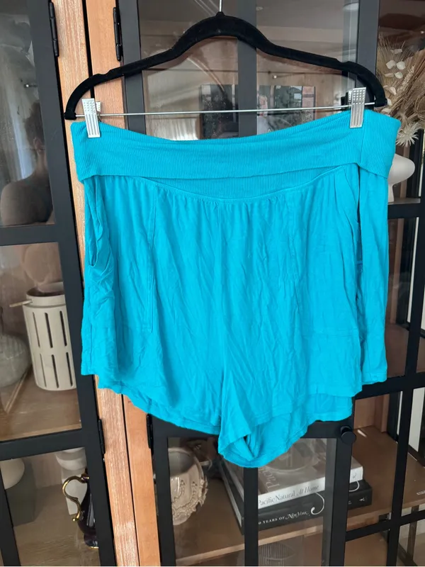 Aerie real soft foldover boxer pajamas stretchy waist pockets high rise - Image 5