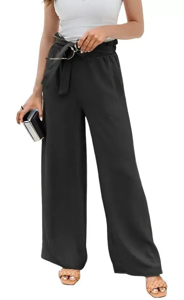 High Rise Elastic Waist Palazzo Pants For Women, Size-M-L-XL - Image 4