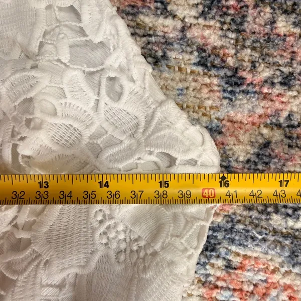 ASTR the Label White Floral Lace High Neck Sleeveless Sheath Dress Size Medium - Image 9