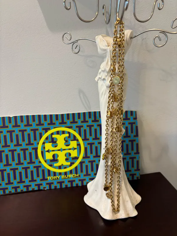 Tory Burch Gold Logo Long Necklace  - Image 3