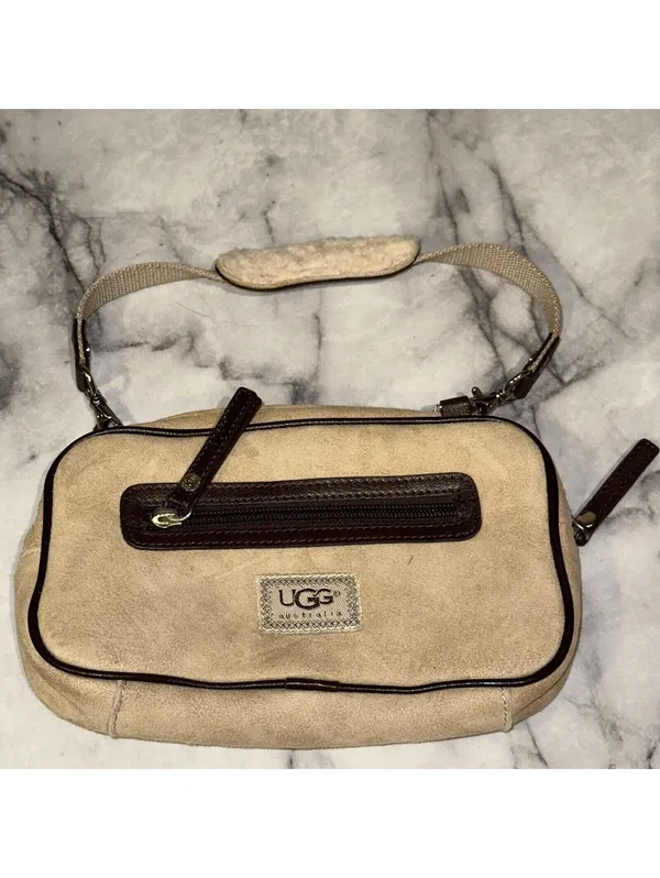 RARE Ugg MINI Handbag Shoulder Bag Purse 8x5x1" Suede Shearling Pouch MINTcond. - Image 3