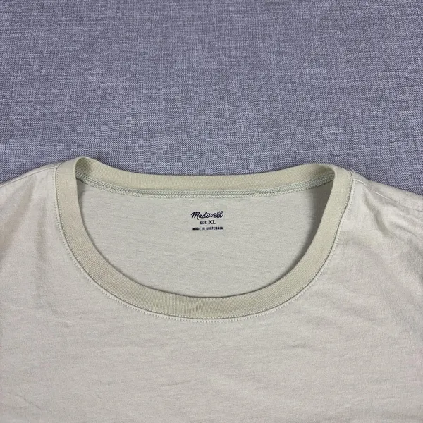 Madewell T-Shirt Womens XL Beige Crew Neck Short Sleeve Tagless Jersey Basic Top - Image 2