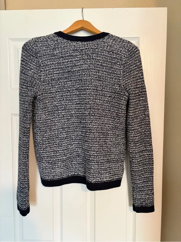 NWT LOFT Bouclé Cardigan Sweater Small Open Front Soft Classic Z16 - Image 3