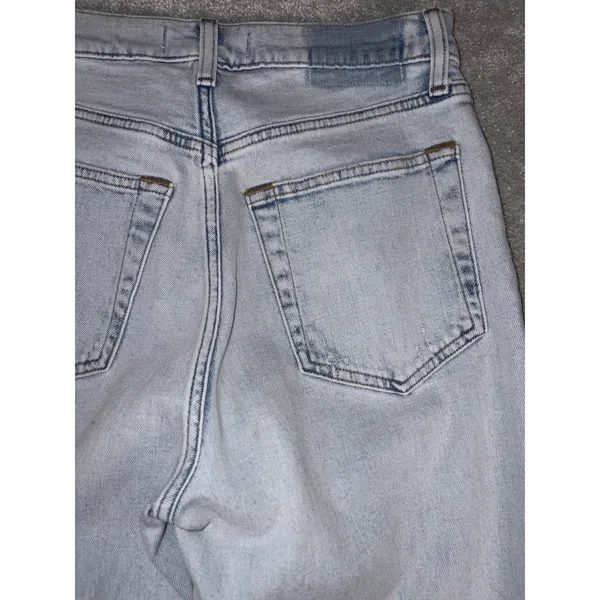 Abercrombie Fitch The Slim Straight Ultra High Rise Light Wash Denim Jeans 27/4s - Image 7
