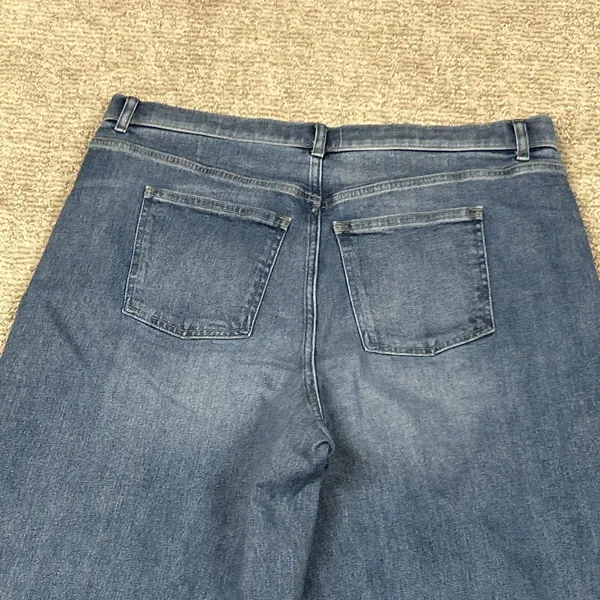 Spanx Jeans Womens 1X Wide Leg High Rise Blue Denim 4 Way 360 Stretch 21598R - Image 10
