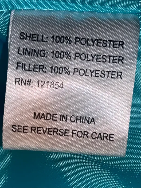 Totes Quilted Hooded Puffer Jacket Coat Women’s Size Large Aqua Navy Pockets EUC - Image 12